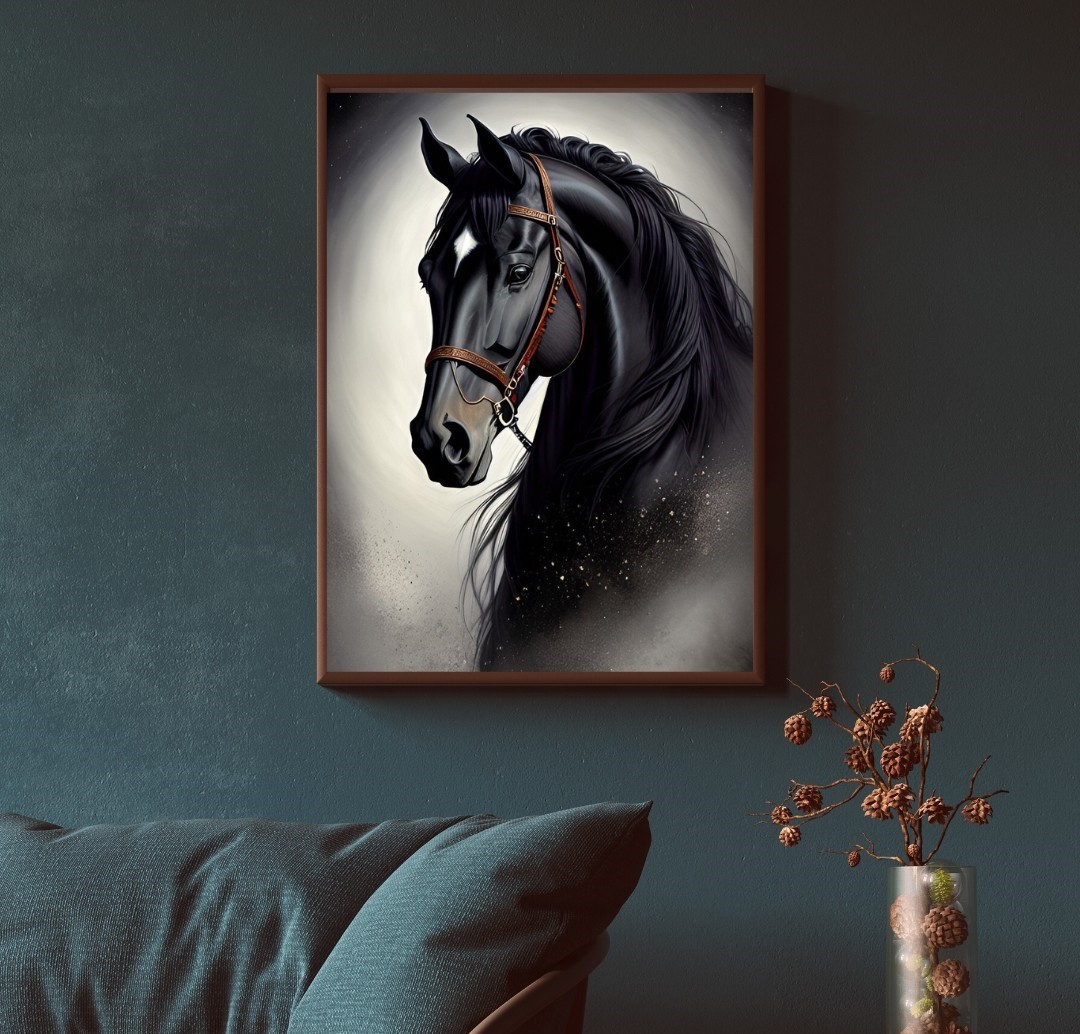 SHINY BLACK HORSE